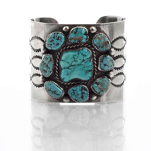 J. CHAVEZ NAVAJO SILVER TURQUOISE