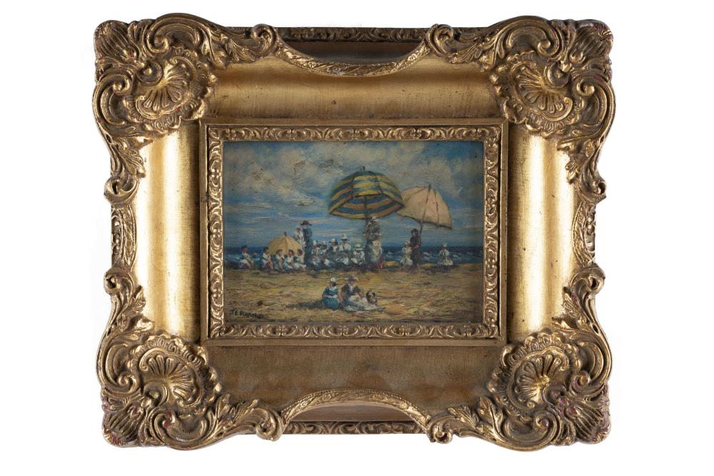 J. E. BLANCH: "BEACH DAY"oil on