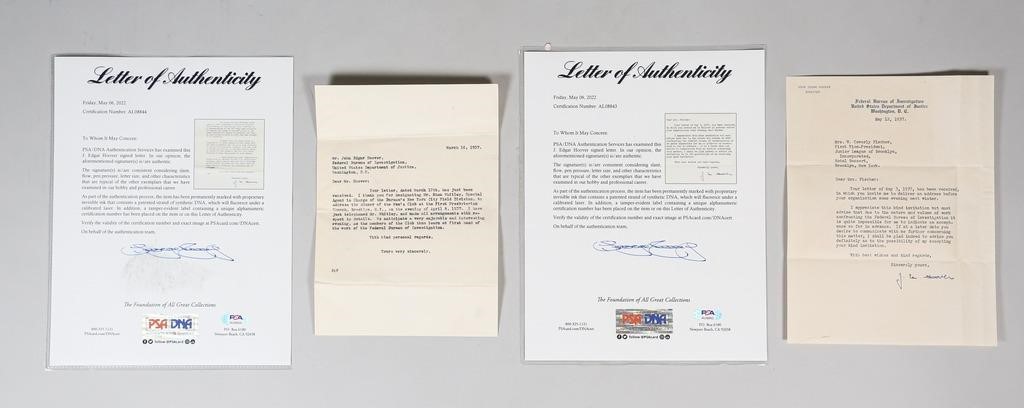 J. EDGAR HOOVER LETTERS PSA/DNAJohn