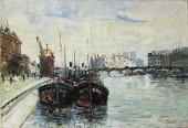 J. GILLE OIL ON CANVAS (French
