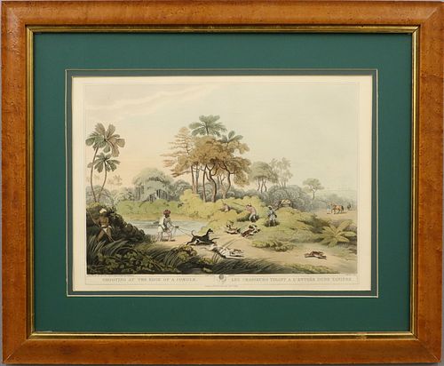 J. HAMBLE AQUATINTA 19th Century