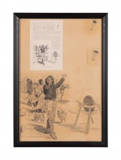 J HAMBRIDGE PENCIL SKETCH, FAL