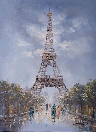 J. HINTON EIFFEL TOWER OIL ON