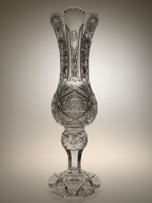 J. HOARE CUT GLASS 17.5" FOOTE