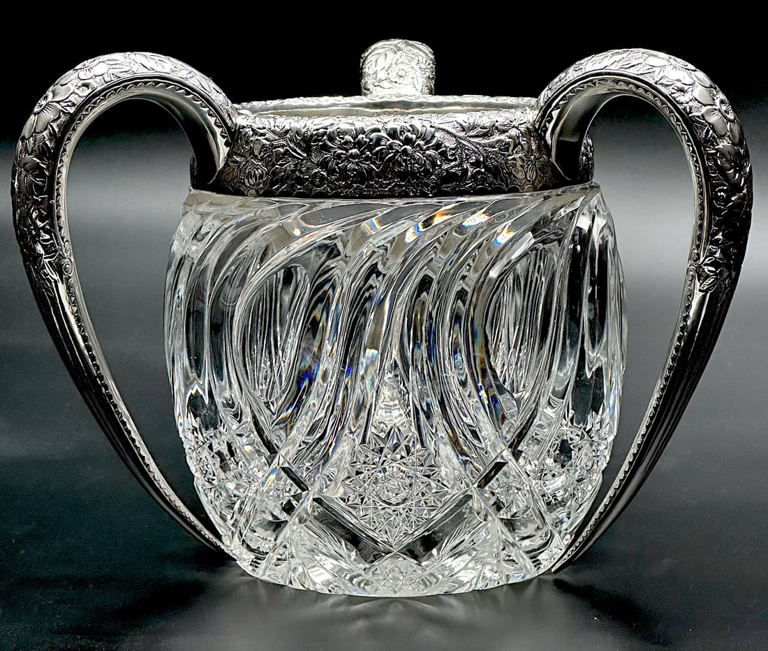 J. HOARE CUT GLASS LOVING CUP