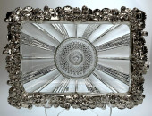 J. HOARE CUT GLASS TRAY WITH G