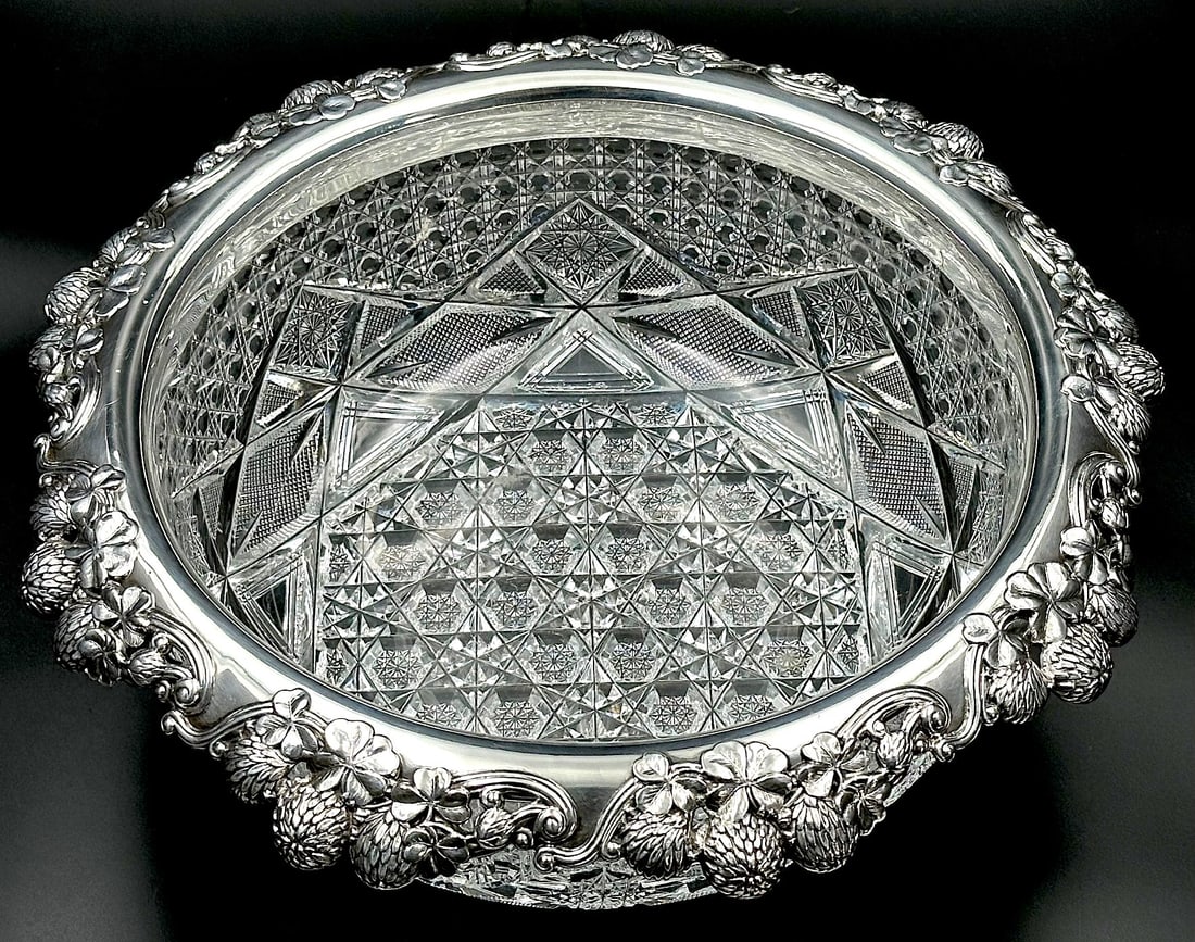 J. HOARE X-RAY CUT GLASS BOWL