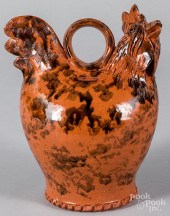 J. HUNTLEY REDWARE CHICKEN BAN