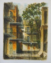 J HUSSEY, CITY STREET SCENE, O