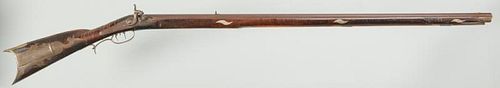 J M BURNS MARKED LONG RIFLE, .30