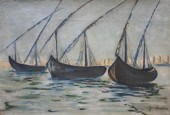 J. MARTINE(?), DOCKED BOATS, O