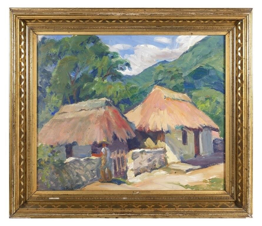 J. REID OIL ON BOARD PAINTINGFramed