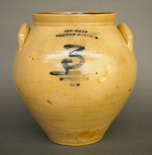 J & S CLARK STONEWARE CROCKA 19th