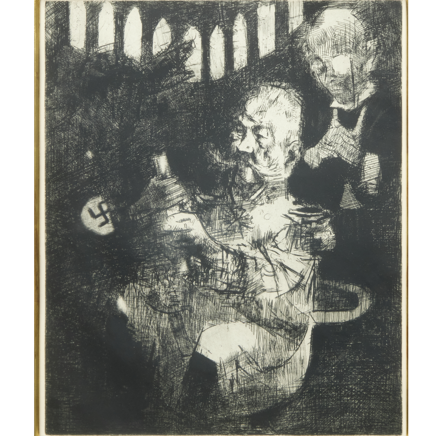 JACK LEVINE, SIGNED AQUATINT