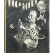 JACK LEVINE, SIGNED AQUATINT E