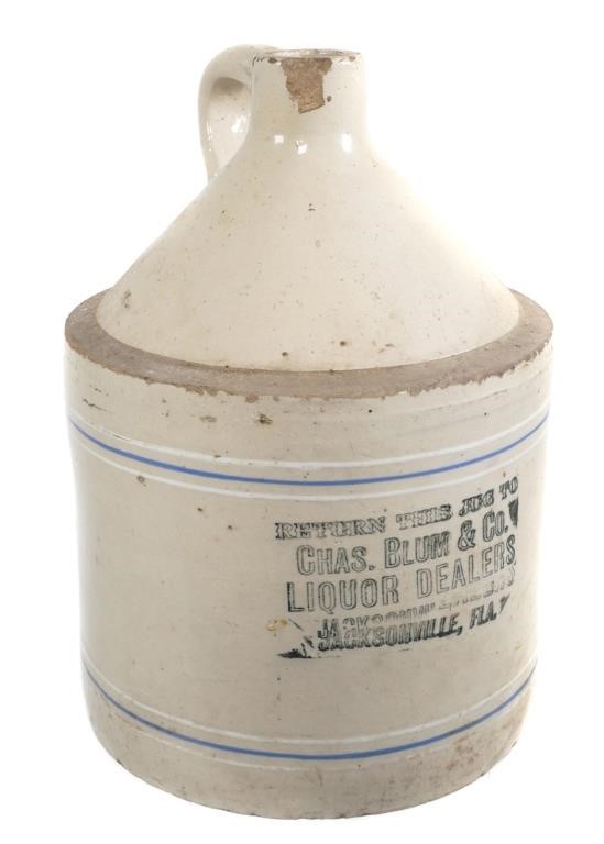 JACKSONVILLE FLORIDA WHISKEY JUG,