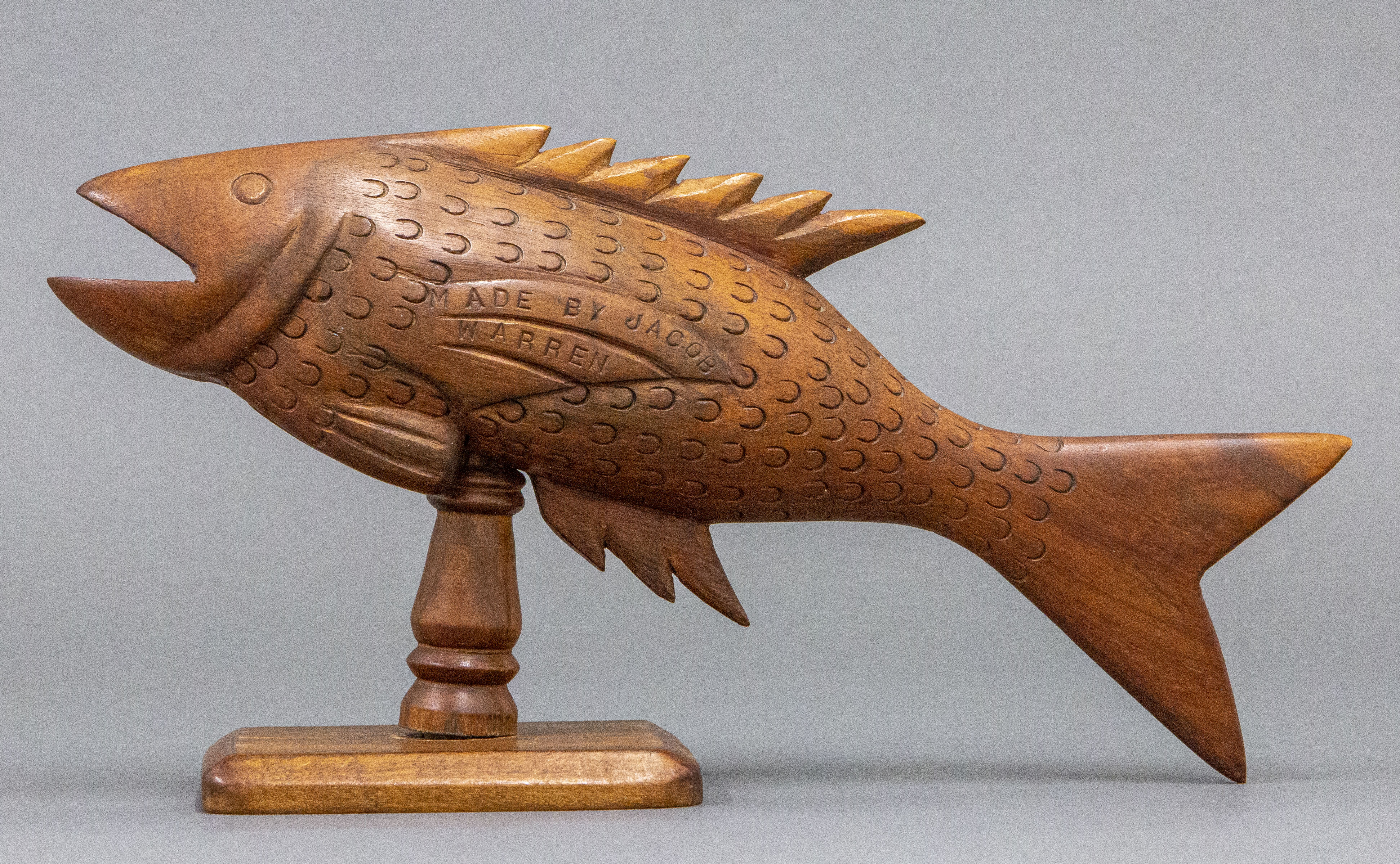 JACOB WARREN CARVED WOOD FISH