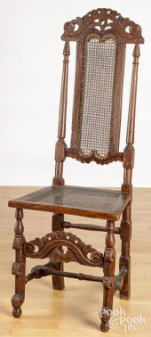 JACOBEAN CANEBACK SIDE CHAIR,