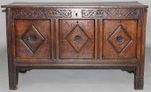 JACOBEAN CARVED OAK BLANKET CH