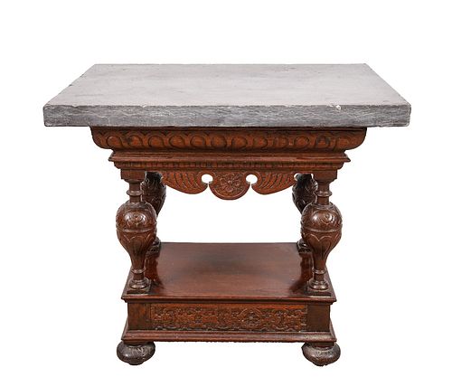 JACOBEAN CARVED OAK TABLEJacobean