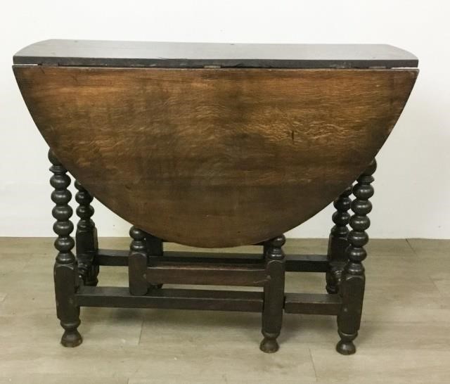JACOBEAN DROP LEAF TABLEWith barley
