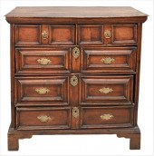 JACOBEAN OAK CHEST, TWO OVER T