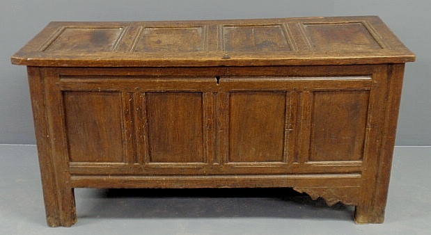 Jacobean oak coffer 17th c. with