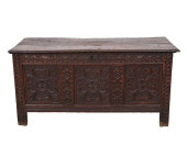 JACOBEAN OAK COFFER<br>Jacobea
