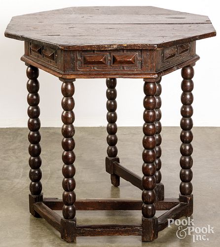 JACOBEAN OAK DROP LEAF CREDENCE