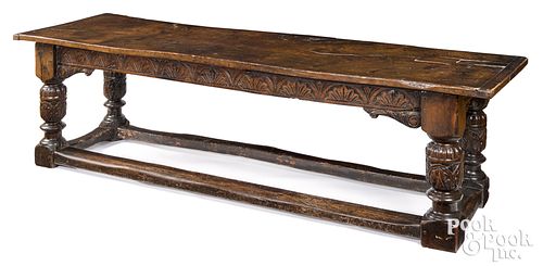 JACOBEAN OAK REFECTORY TABLE,