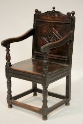 JACOBEAN OAK WAINSCOTT ARMCHAI