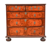 JACOBEAN OYSTER VENEER CHEST<b