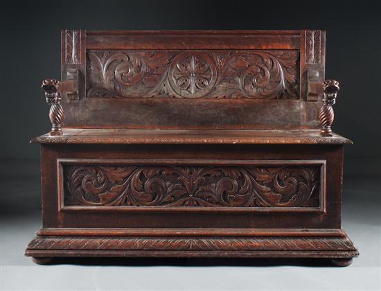 Jacobean Revival carved oak hall