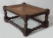 JACOBEAN STYLE CANED OAK FOOTS