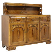 JACOBEAN STYLE CARVED OAK BUFF