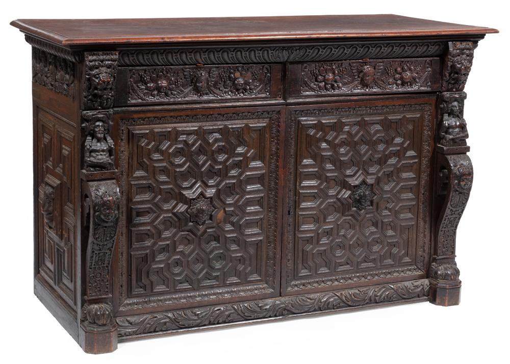 JACOBEAN-STYLE CARVED OAK