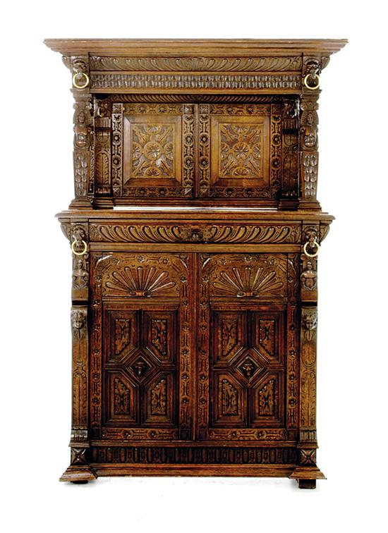 Jacobean style carved oak court