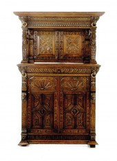 Jacobean style carved oak cour