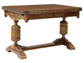 JACOBEAN STYLE CARVED OAK DRAW