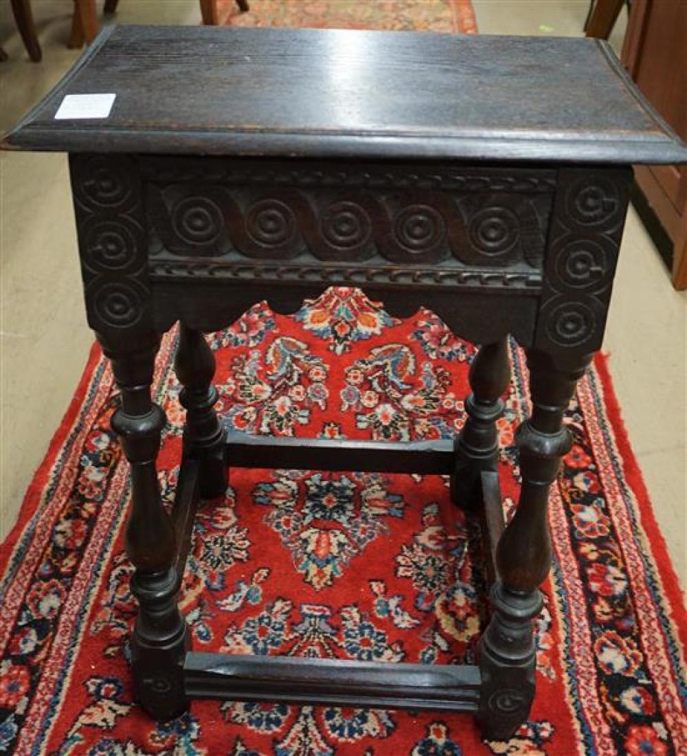 JACOBEAN STYLE CARVED OAK HINGED