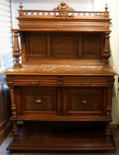 JACOBEAN STYLE CARVED WALNUT A