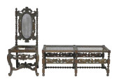 JACOBEAN STYLE CHAIR AND BENCH