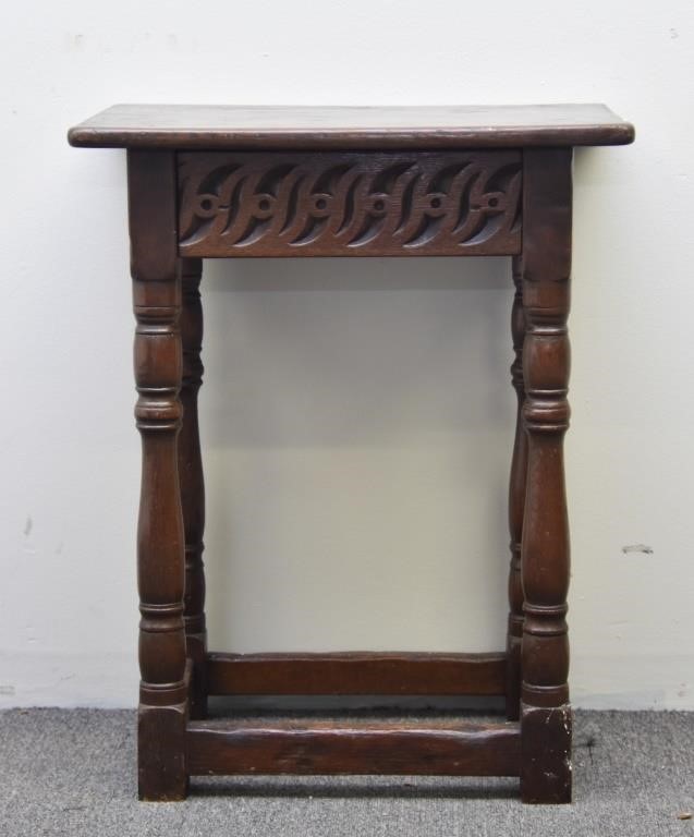 Jacobean style end table with