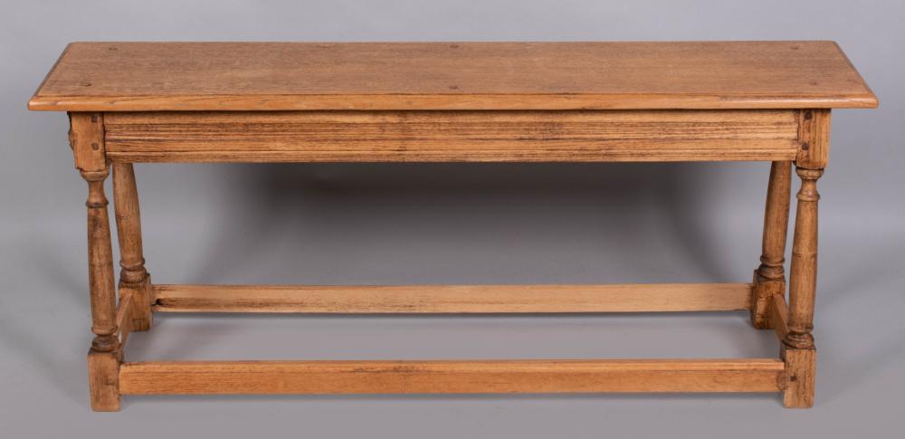 JACOBEAN STYLE OAK BENCH 20 X 48