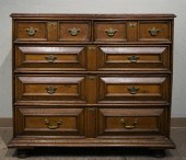 JACOBEAN STYLE OAK BUREAU, 18T