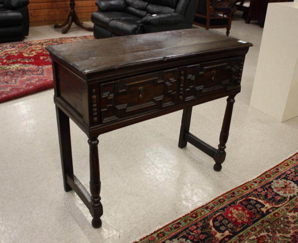 JACOBEAN STYLE OAK CONSOLE TABLE,