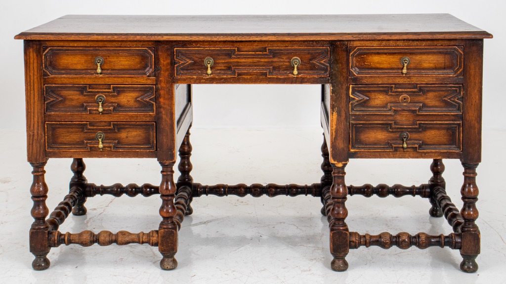 JACOBEAN STYLE OAK DESK Jacobean
