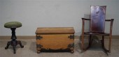 JACOBEAN STYLE OAK FUEL CHEST,