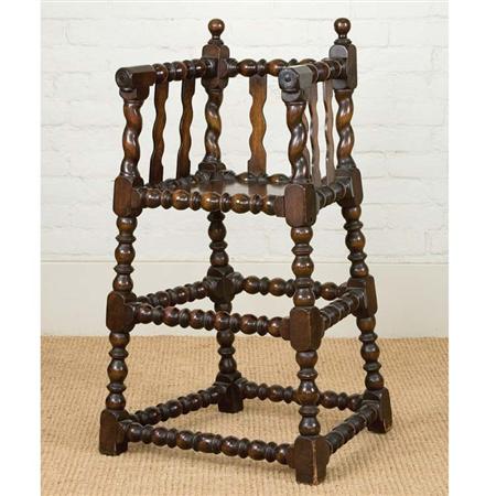 Jacobean Style Oak Highchair 	 
