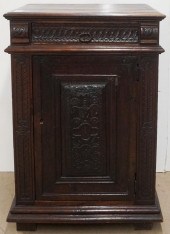 JACOBEAN STYLE OAK SIDE CABINE